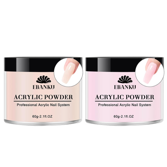 EBANKU Nude Pink Acrylic Powder for Nails, Long Lasting 3D Fingernail Carving & Nail Extensions