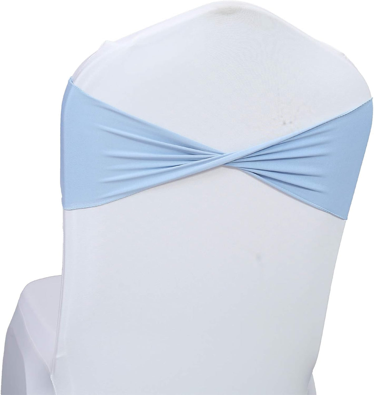 VDS Pack of 150 PCS | Baby Blue | Spandex Chair Sashes Bows Without Buckle | Stretch Elastic