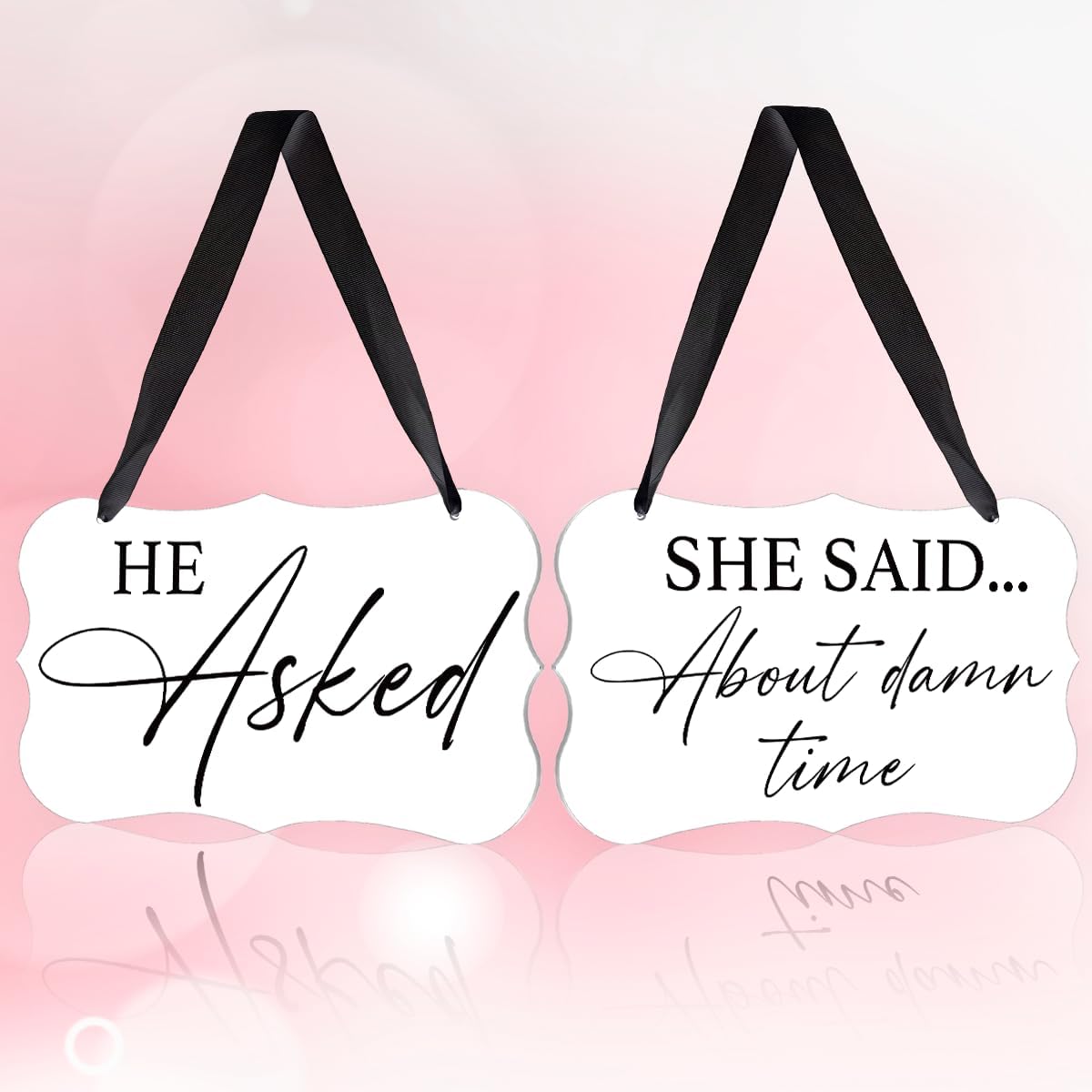 2 Pcs Acrylic Wedding Sign, Ring Bearer Sign, Rustic Wedding Decor Signs, Acrylic Wall Art With