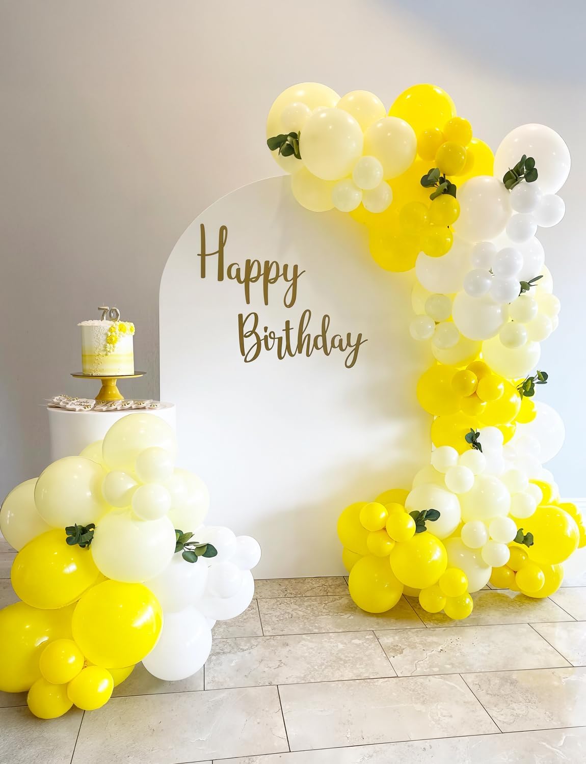 Yellow and White Balloons - 12inch Pastel Yellow Balloons Glitter Gold Confetti Balloon White Party