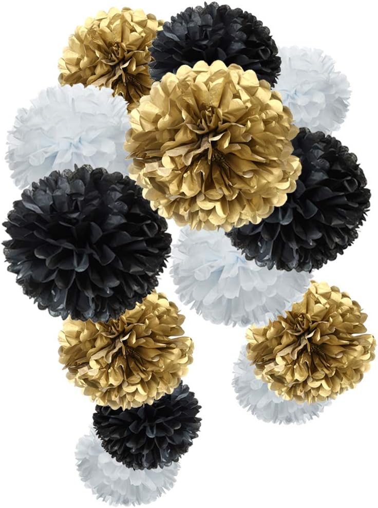 Paper Flower Tissue Pom Poms for Baby Shower New Year Party Hanging Decoration