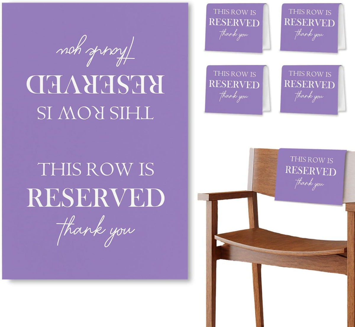 Reserved Seating Chair Signs, This Row Is Reserved Pew Cloths Seating Placeholder for Church Pews