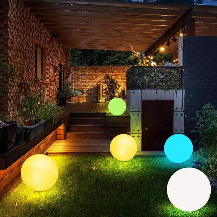 LED Night Light Ball Globe Lamp with Remote 8 Inch 16 RGB Colors Dimmable Mood Lights Rechargeable