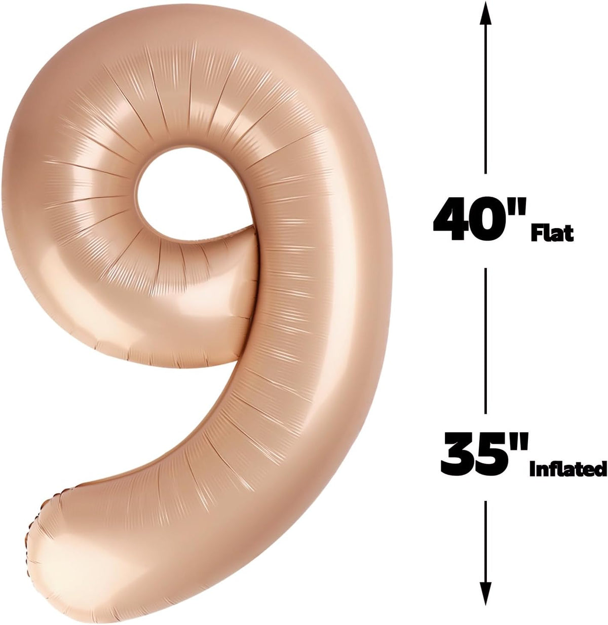 Big Light Brown 40 Inch 9 Balloon Number, Jumbo Giant 9th 19 29 39 49 99 Birthday Party