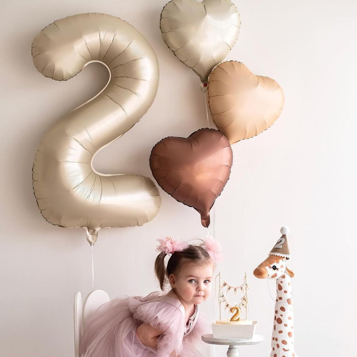 Cream Heart Balloons, 10PCS Cream White Foil Heart Shape Balloons, 18inch Beige Foil Valentine