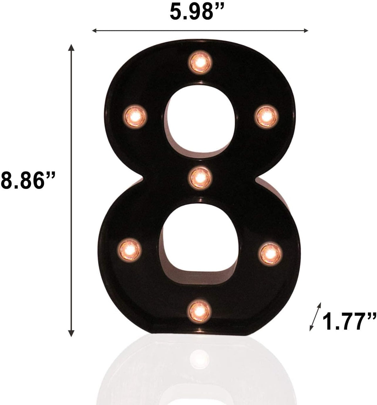Light Up Black Alphabet Marquee Number Sign LED Marquee Number Lights Sign for Night Light Home Bar