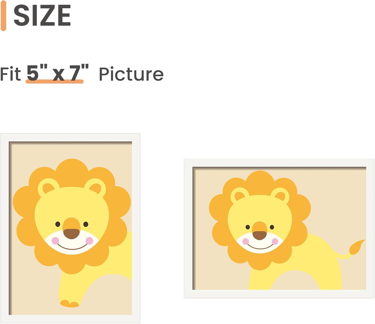 upsimples 5x7 Picture Frame Set of 3, Made of High Definition Glass for 5 x 7 White Frames, Wall