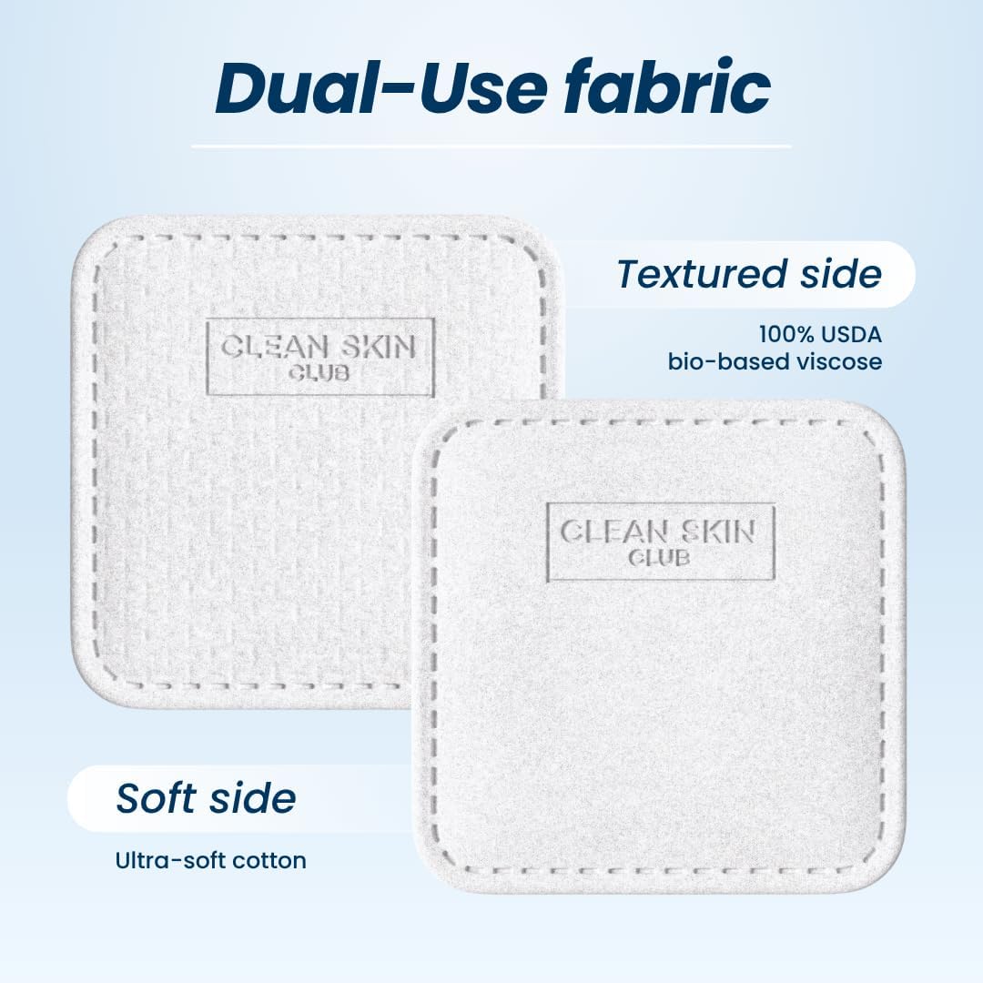 Clean Skin Club Clean² Pads 2.0 [New & Improved Edges] Guaranteed Not to Shed & Tear Face Pads