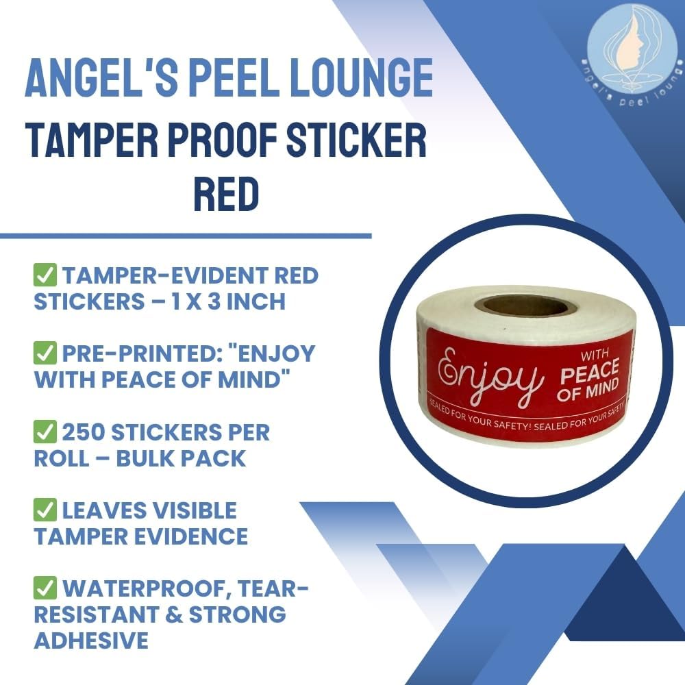 Angel's Peel Lounge Tamper Proof Stickers Roll — Tamper Evident Stickers for Takeout Containers
