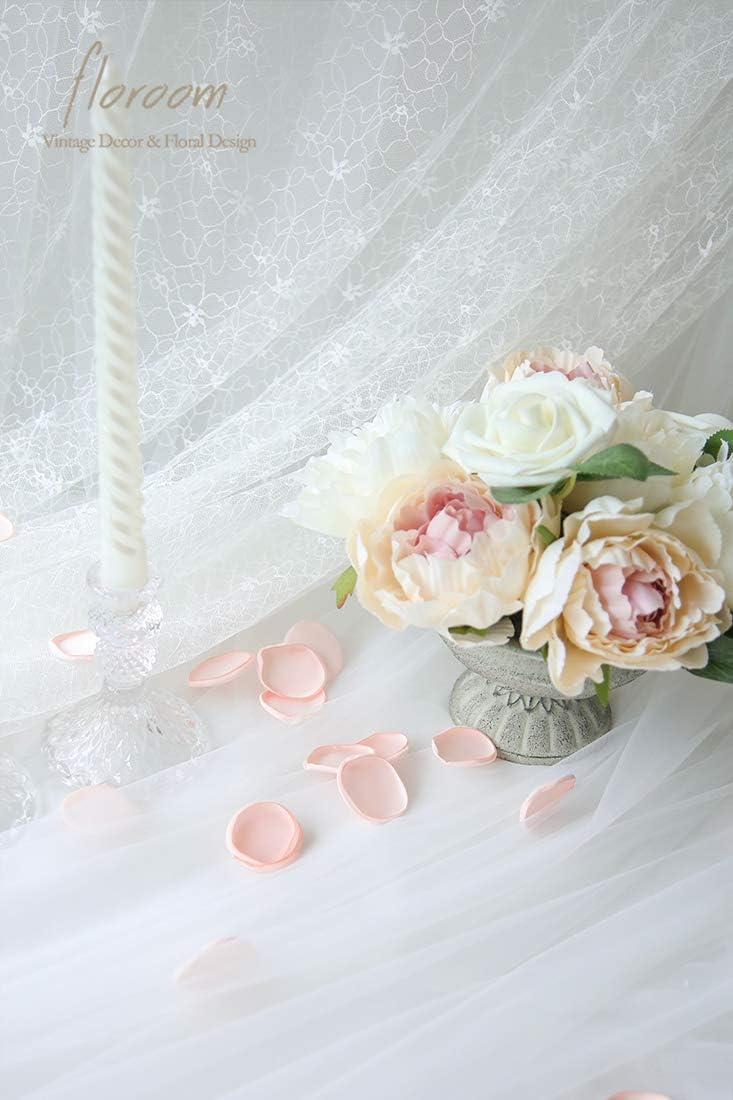 Floroom 500pcs Rose Petals Blush Faux Silk Flower Petals for Wedding Flower Girl Basket Pink Aisle