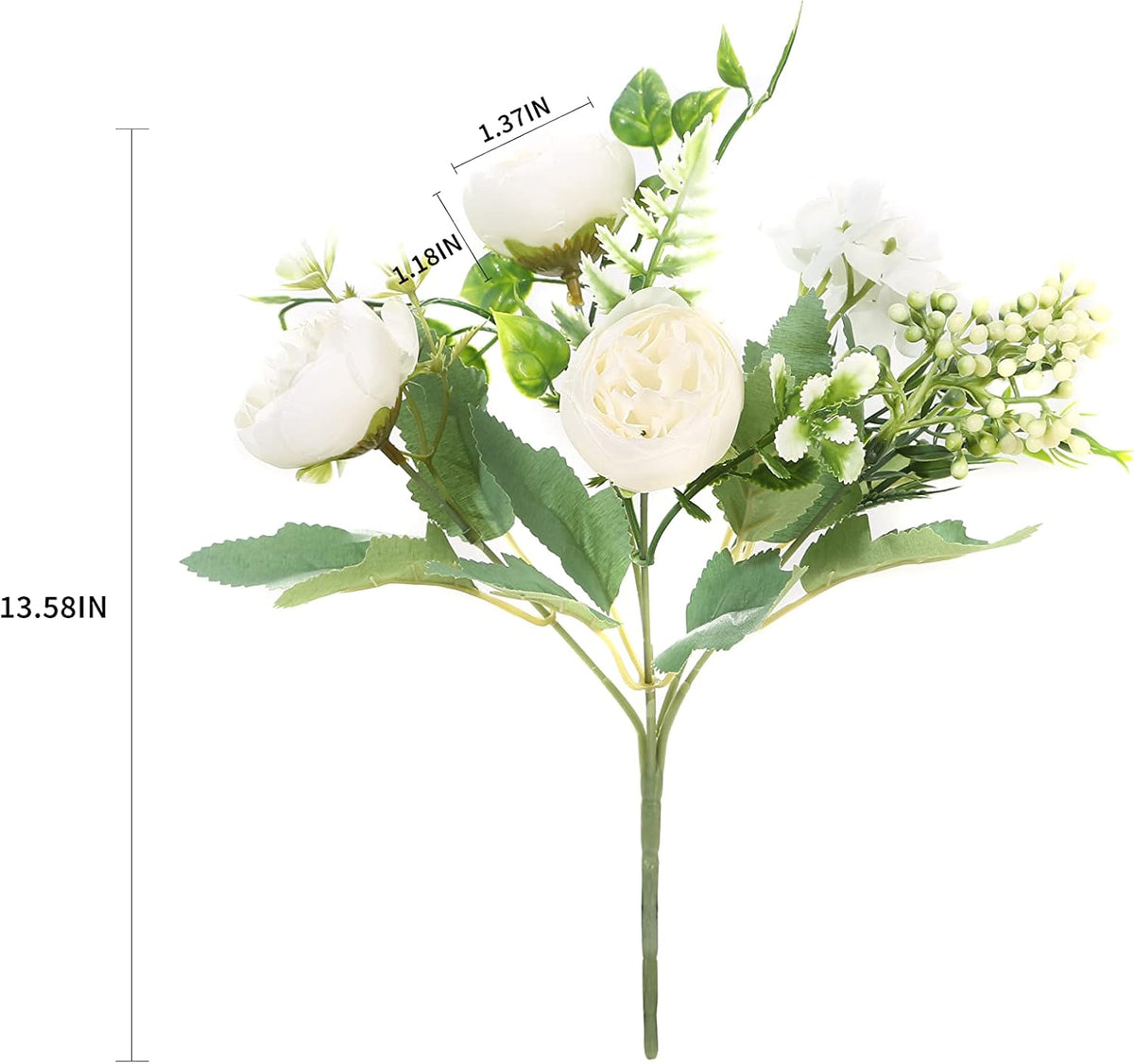 Artificial Flowers Fake Peony Silk Mini Plastic Bridal Flowers for DIY Wedding Bouquets Home