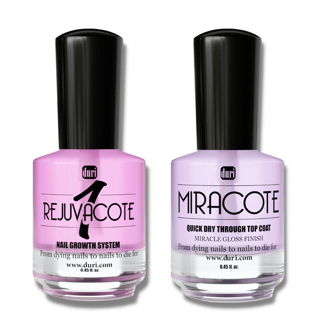 duri Rejuvacote 1 Original Maximum Strength Nail Growth System Base, Top Coat and Miracote Quick