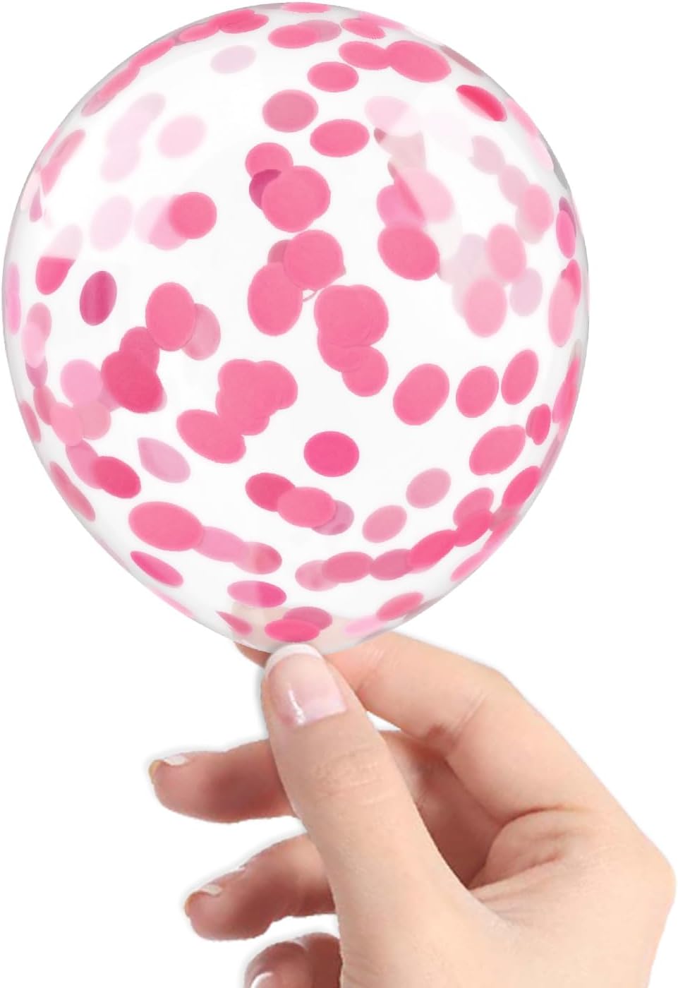 Pink Confetti Balloons, 40 Pcs 5 Inch Clear Balloons with Confetti Inside for Birthday Party