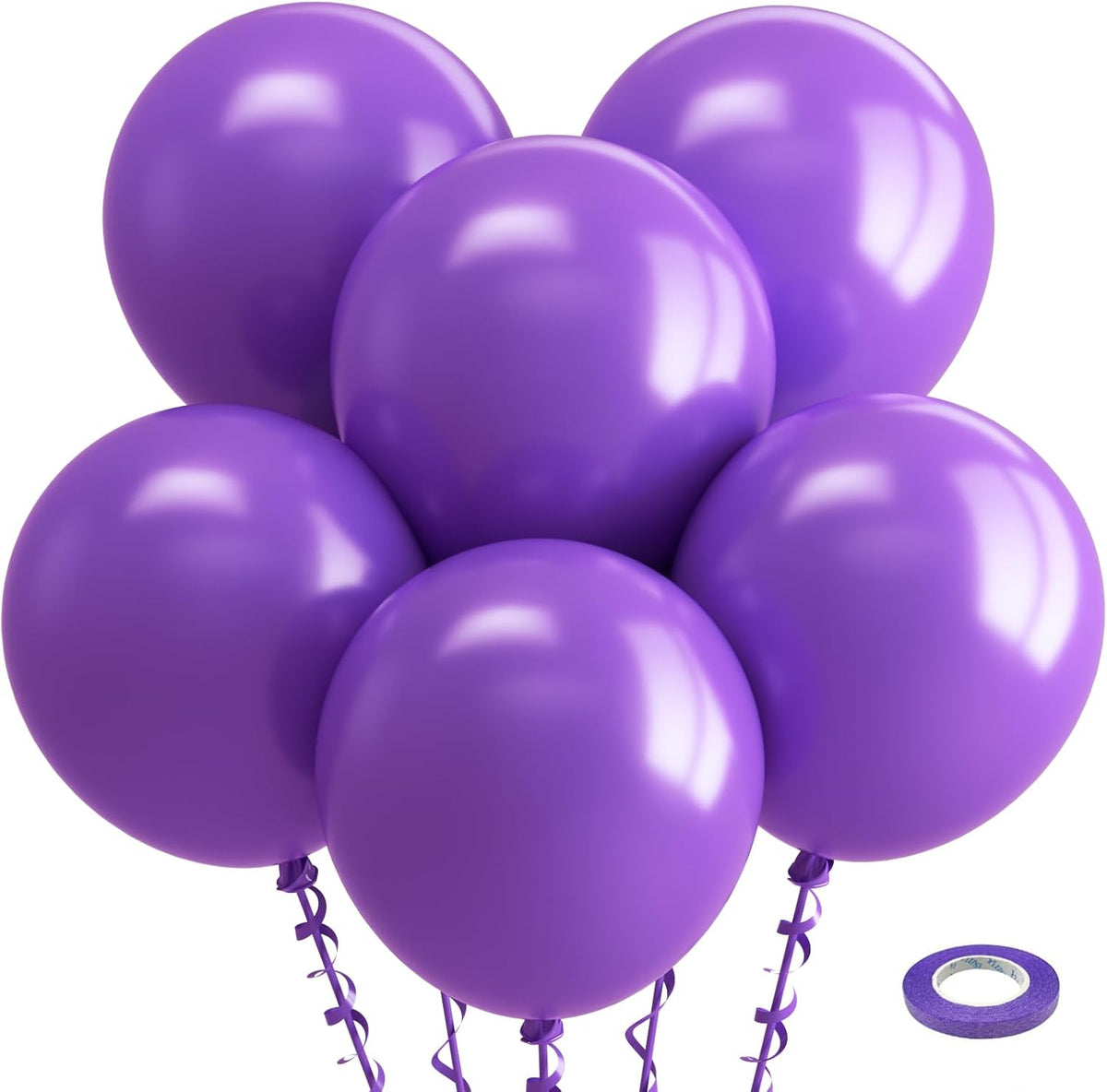 Bezente Purple Balloons 18 Inch- 30 Pack Large Thick Purple Balloons Big Round Latex Balloon for