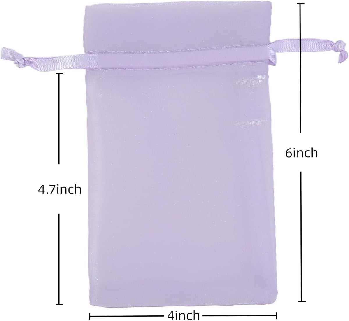20 Pcs Lilac Purple Small Organza Bags 4X6 inch for Wedding Favors with Drawstring, Mini Mesh Gift