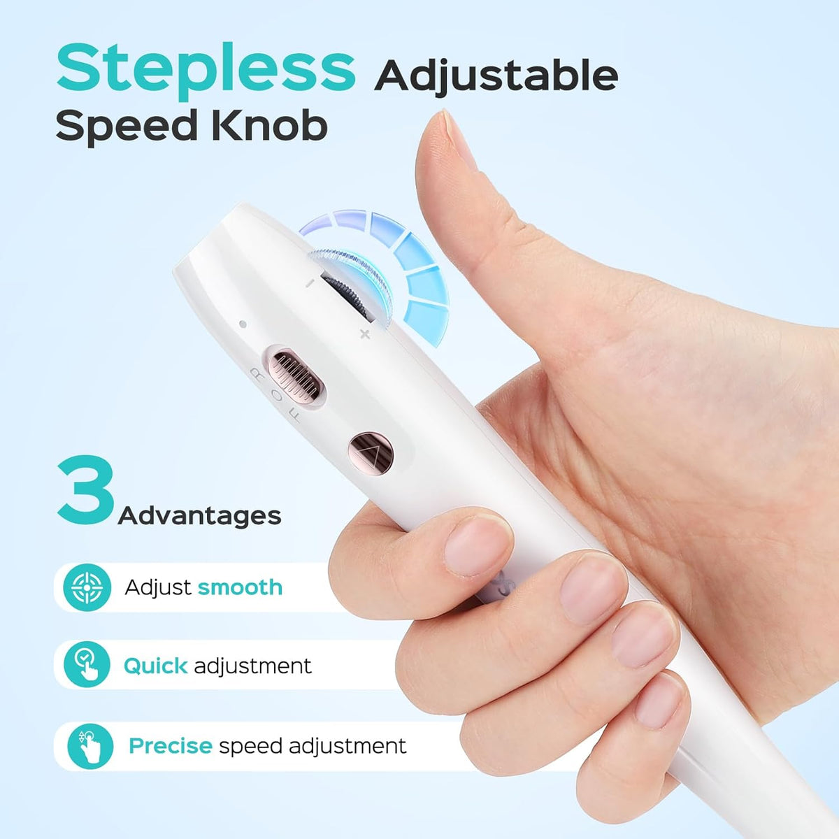 COSLUS Cordless Electric Nail Drill File: Nail Drill Machine with Stepless Speed Knob for Acrylic