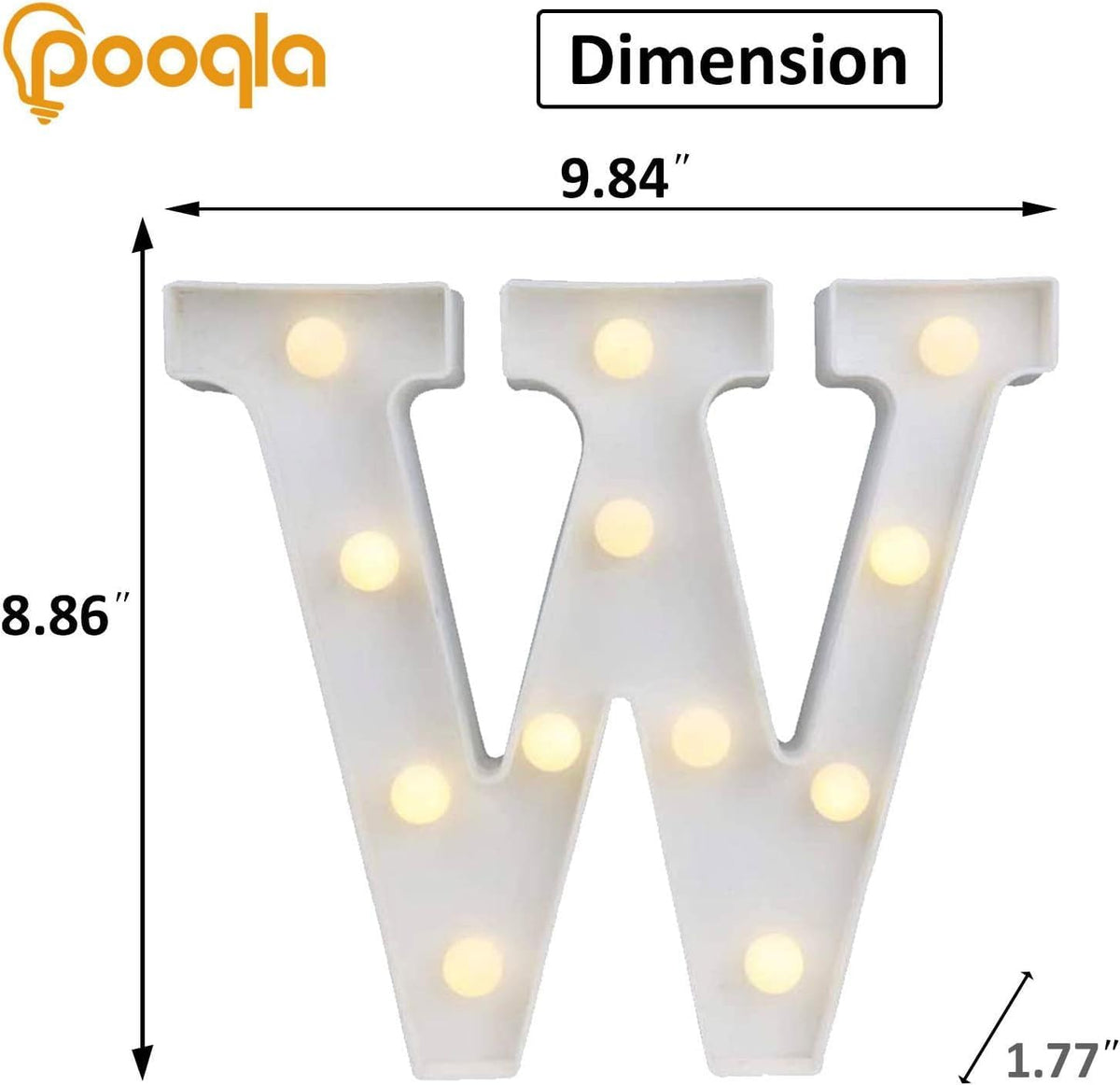 Pooqla LED Marquee Letter Lights, Warm White and Cool White Decorative Lighted Letters, Light Up