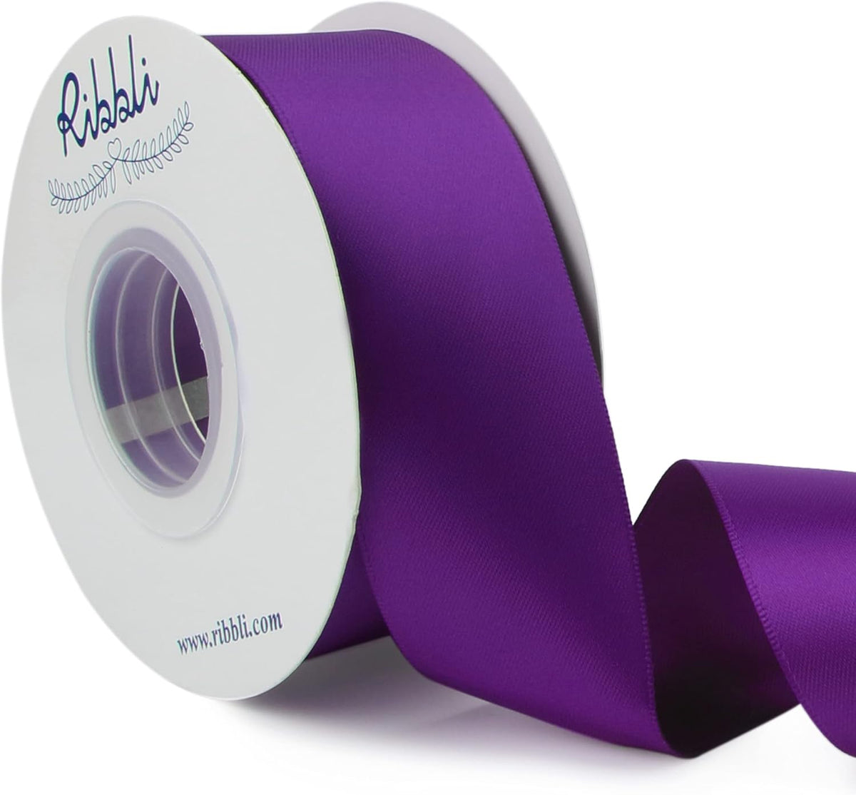 Ribbli Purple Double Faced Satin Ribbon,1-1/2” x Continuous 25 Yards,Use for Craft Bows Bouquet