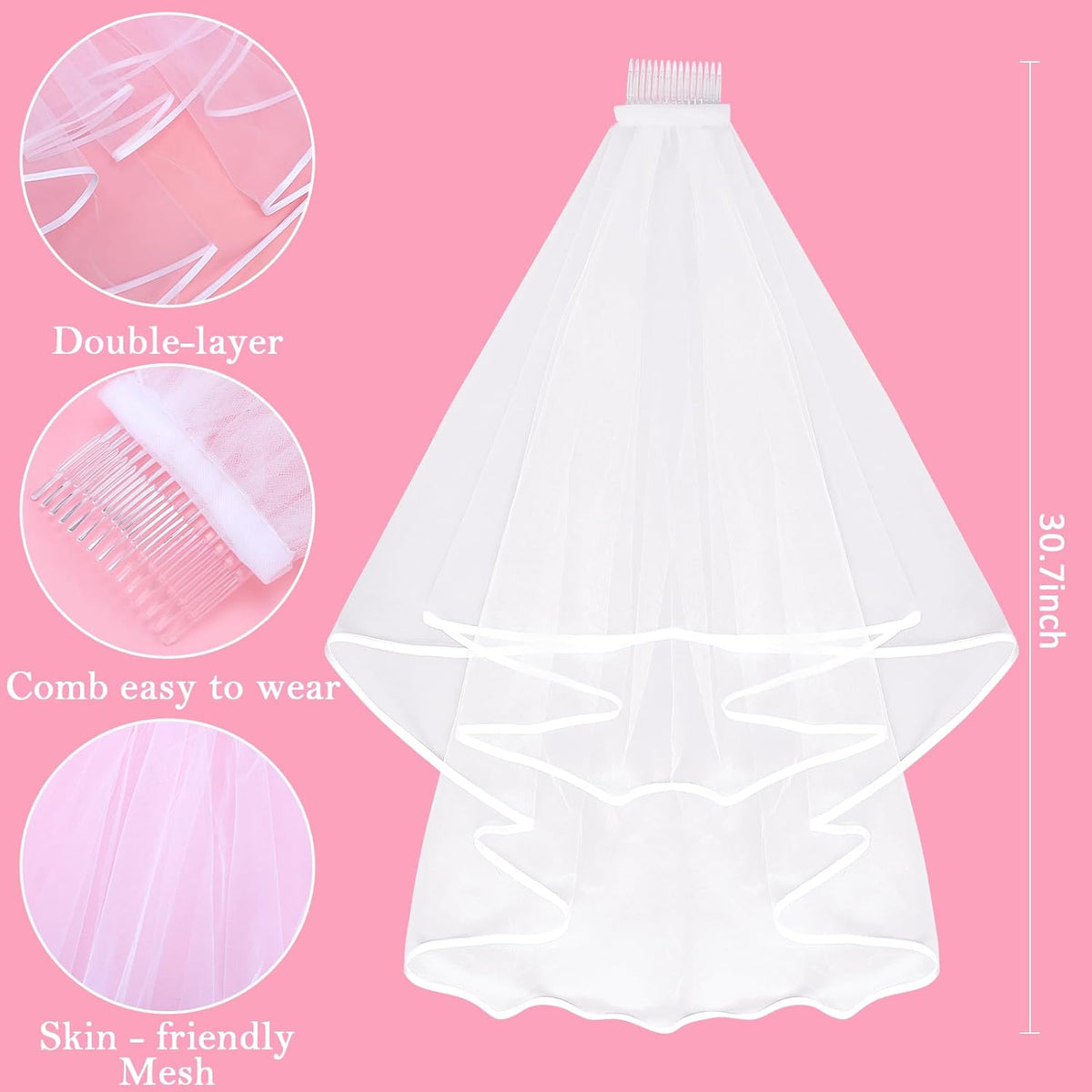 Canitor Veil Set Bachelorette Party Favors Accessories Bridal Shower Favors Gifts For Bride