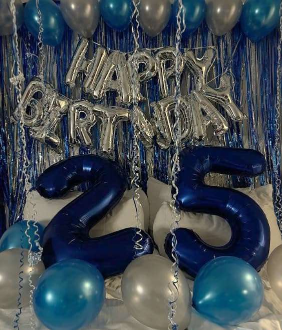 Large Night Blue 40 Inch Birthday Number 5 Balloon, Night Blue Five 5th 15 25 35 50 55 Birthday