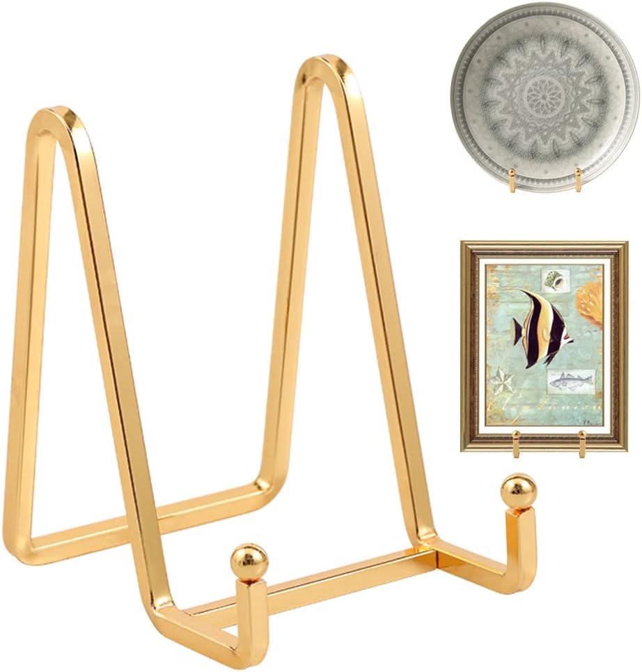 Plate Holder Easel Display Stand - 4.5 inch Metal Plate Stands for Display - Tabletop Picture Stand