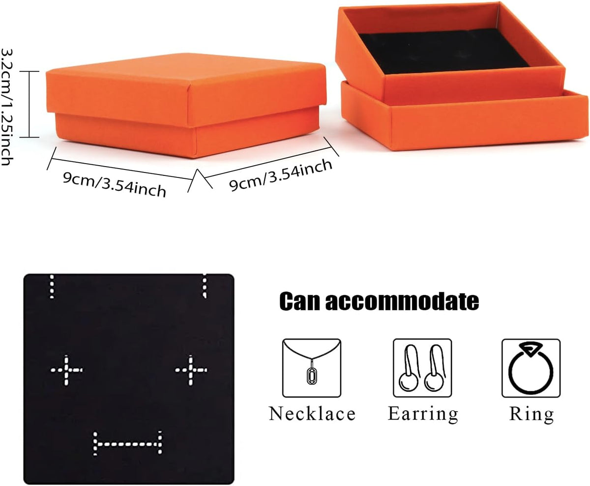 Gift Box Necklace Earring Ring Box Gift Box,12 Pieces Square Cardboard Jewelry Gift Boxes,Cotton