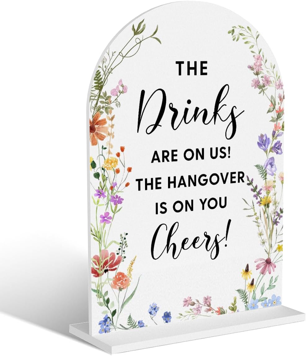 Acrylic Wedding Signs, The Drinks Signs for Marriage Reception, Bridal Shower Decorations, Modern