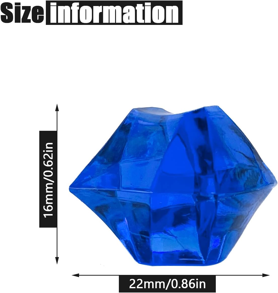 Fake Crushed Ice Cubes, Vase Fillers, 150 pcs 16 * 22mm Artificial Acrylic Crystal Rocks Diamonds