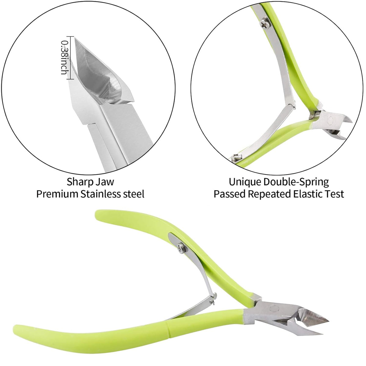 YINYIN Professional Cuticle Trimmer with Pusher and Cutter - Stainless Steel Cuticle Clippers for
