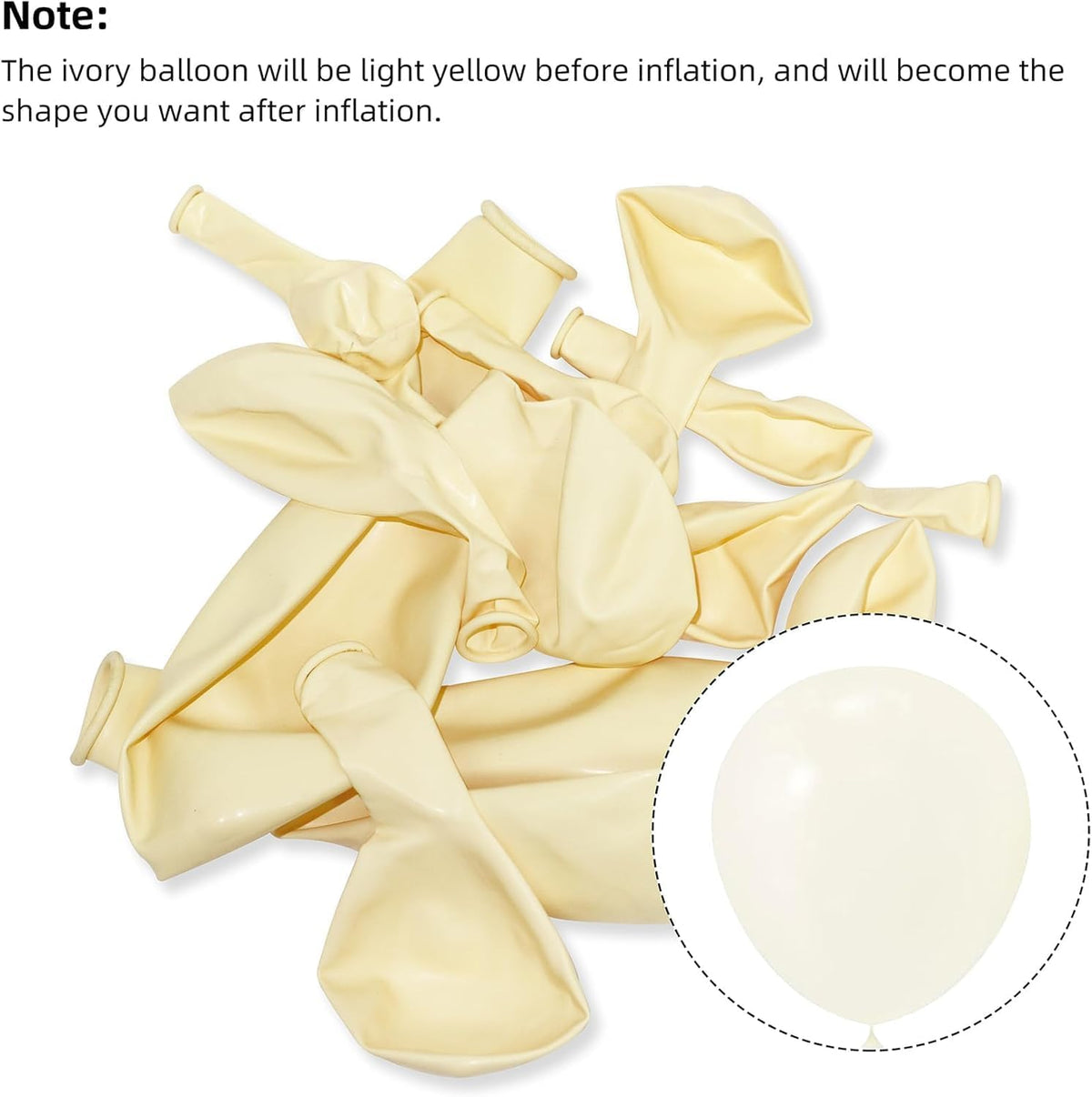 90pack Ivory Balloons Different Size 18/12/10/5 Inch Ivory White Balloon Garland Arch Kit for