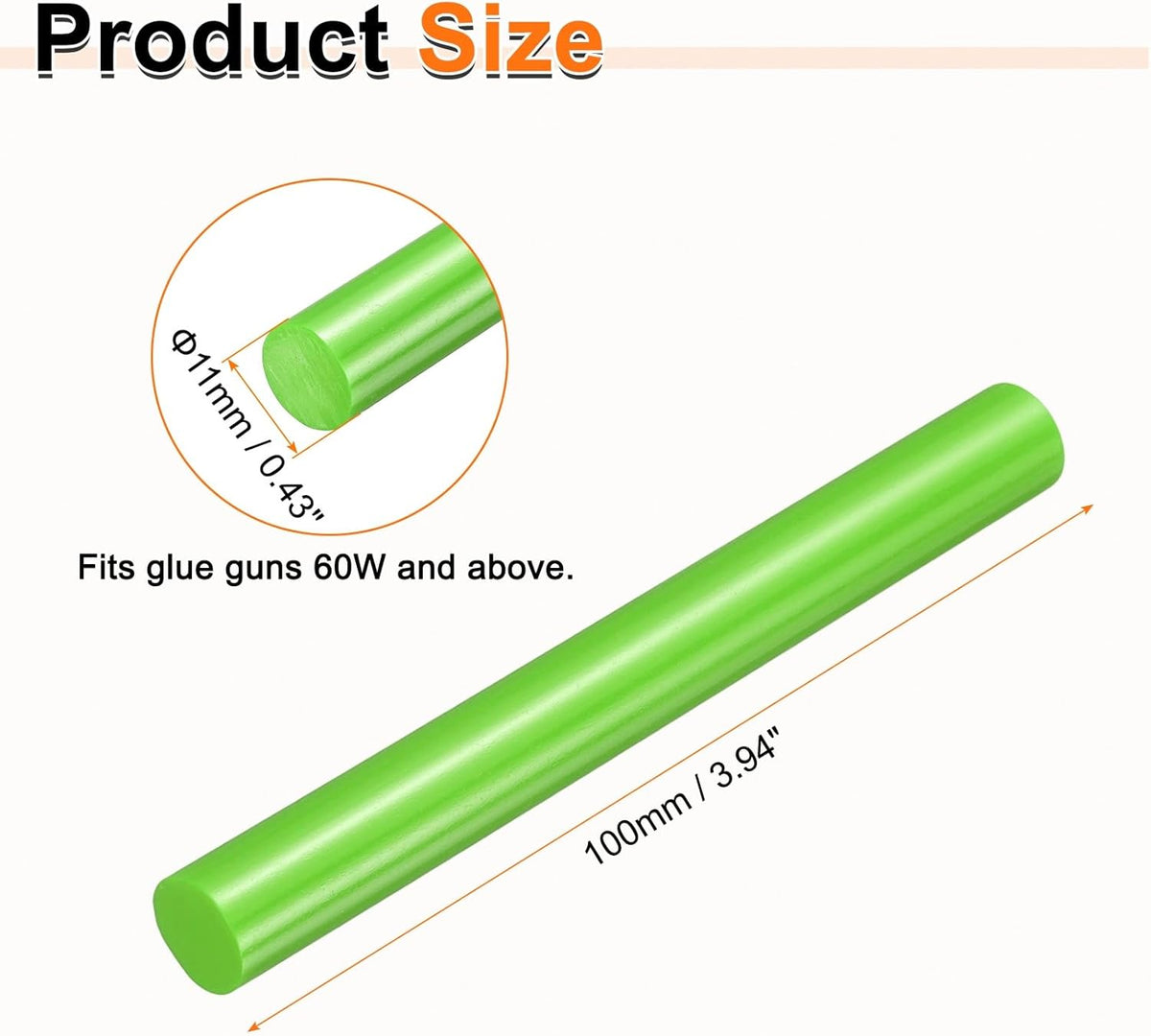 HARFINGTON 10pcs Hot Glue Sticks 0.43" Dia x 3.94" Long EVA Mini Hot Melt Adhesive Glue Stick for