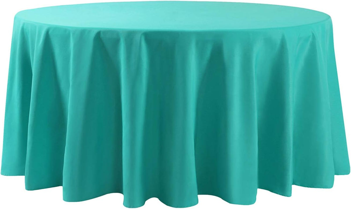 108 inch Round Tablecloth Washable Polyester Table Cloth Decorative Table Cover for Wedding Party