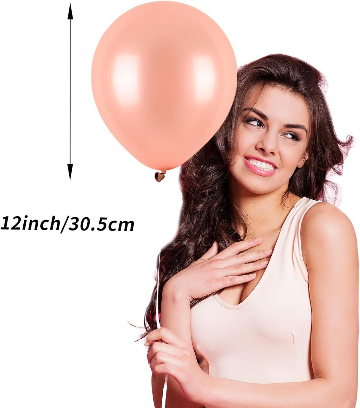 Rose Gold and Black Balloons Set, 12 inch Metallic Rose Gold Balloons Pearl Rose Gold Confetti