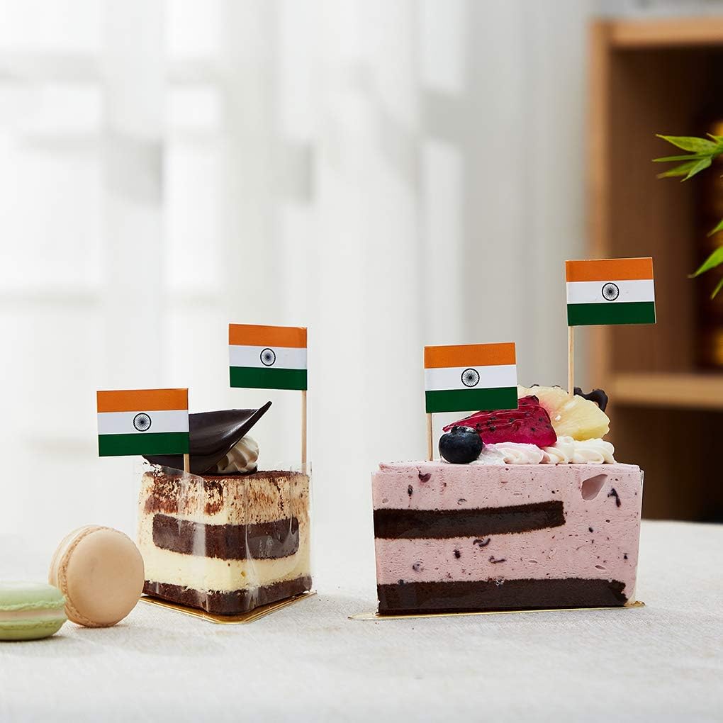 mflagperft India Flag Indian Flag, Small Mini India Toothpick Flags for Food, Cupcakes, Cocktails