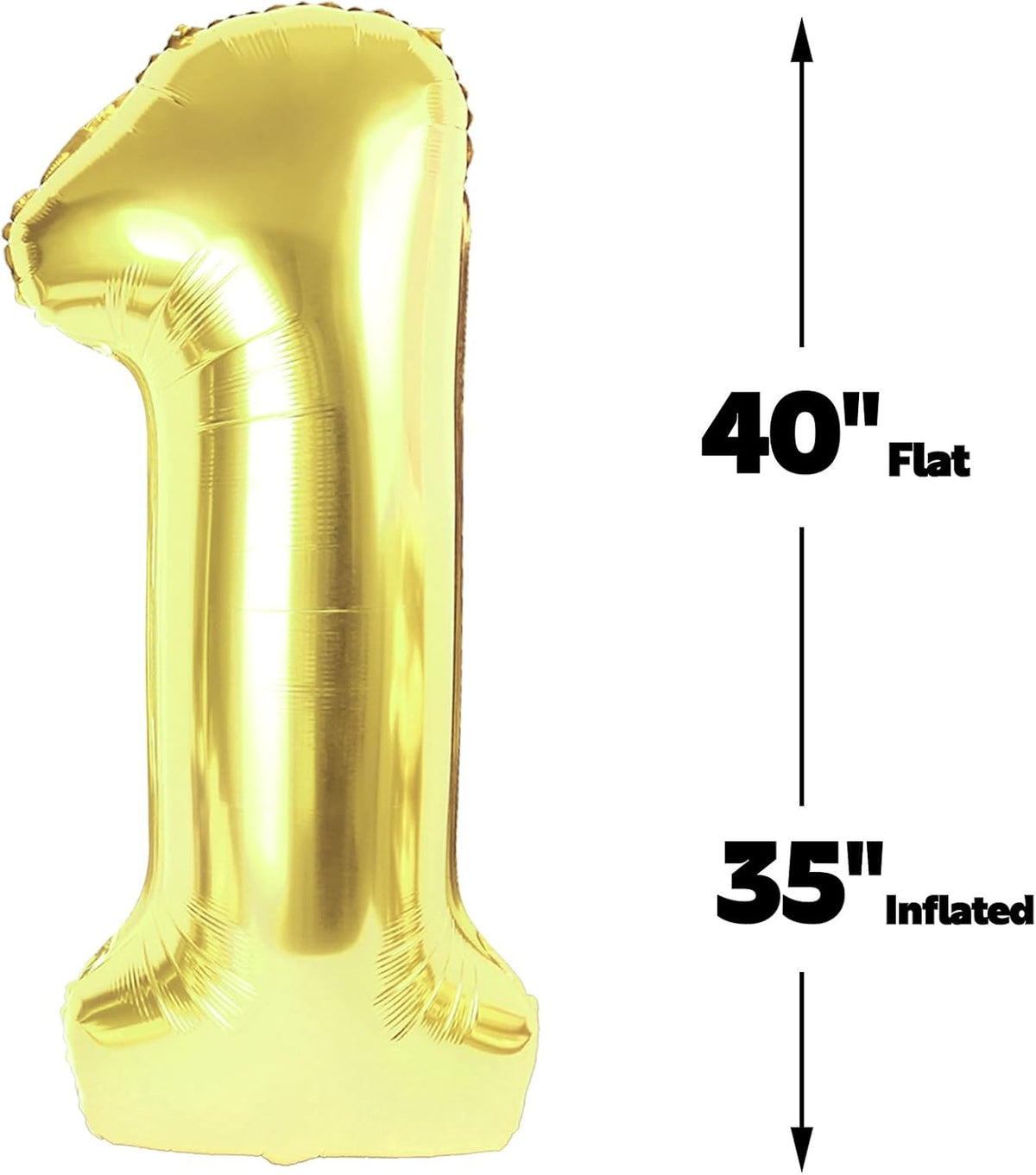 Light Gold Number 1 Balloon 40 inch, Number 1 Birthday Balloons for Boy Girl, Champagne Gold Foil