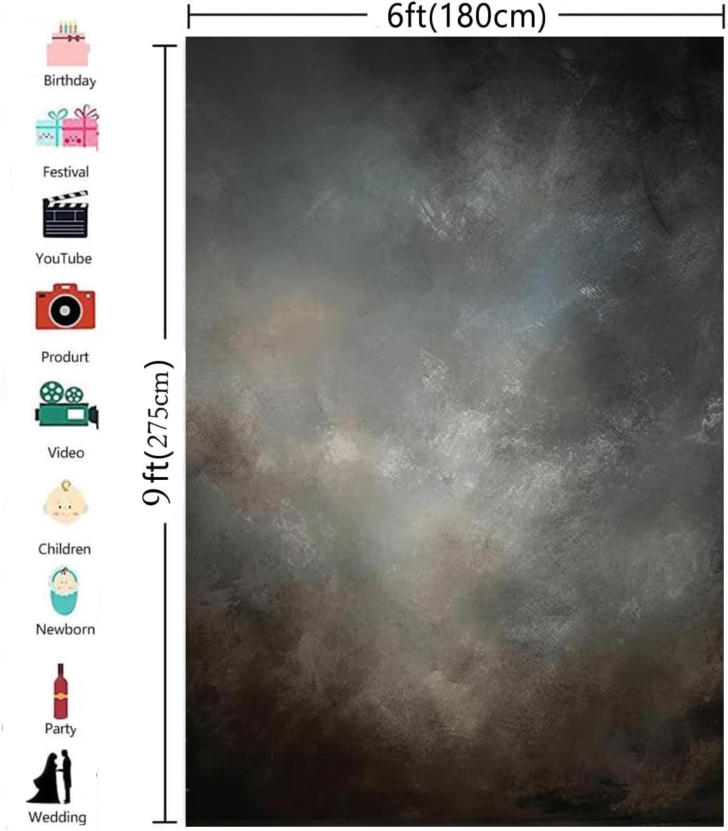 6x9ft Fabric Abstract Backdrop for Photography Vintage Portrait Old Master Background for Studio
