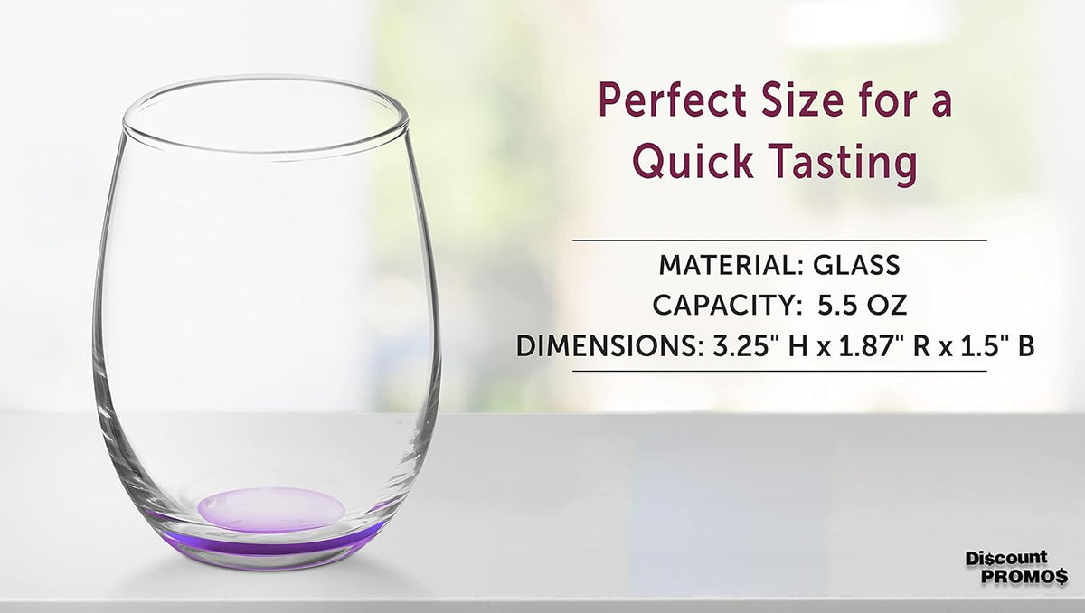 DISCOUNT PROMOS Stemless Wine Glasses by ARC 5.5 oz. Set of 12, Bulk Pack - Perfect for Hotel, Bar