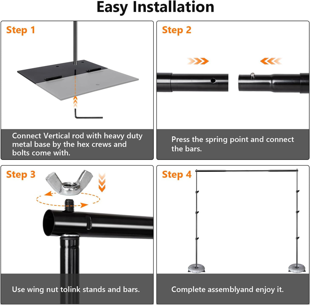 Pipe and Drape Photography Backdrop Stand Kit Adjustable Photo Background Stand 10ft x 8.5ft with