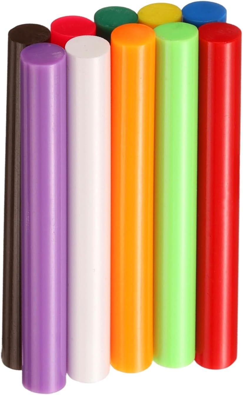 HARFINGTON 10pcs Hot Glue Sticks 0.43" Dia x 3.94" Long EVA Mini Hot Melt Adhesive Glue Stick for