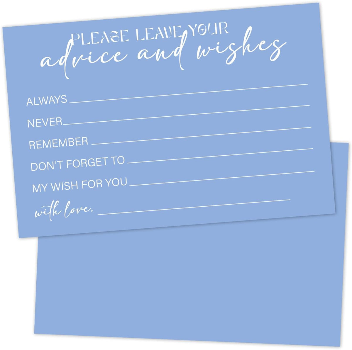 Advice and Wishes For the Mr and Mrs, Blue Advice Cards for Bridal Shower, Well Wishes for Wedding