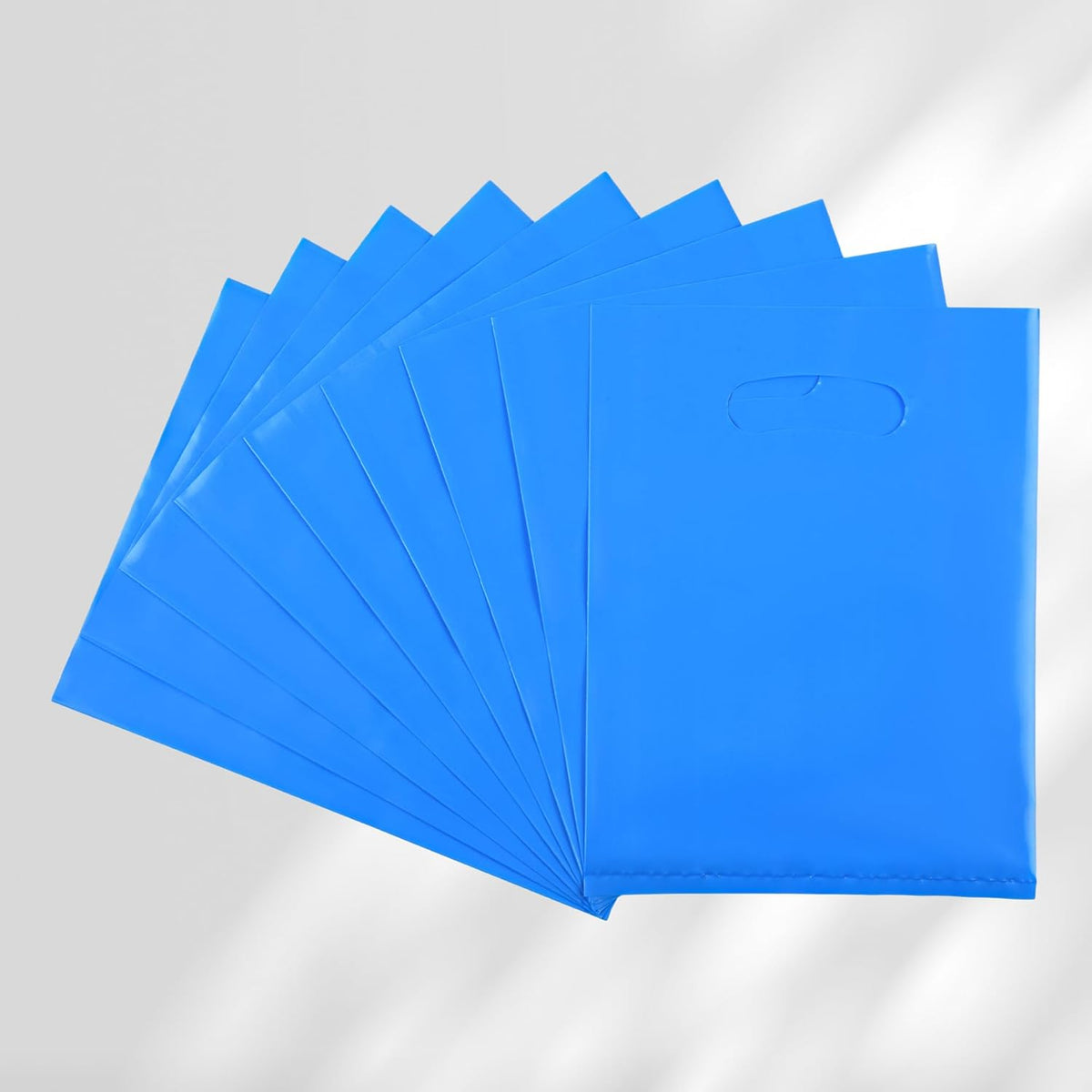 100 PCS Blue Small Gift Bags, 6"x8" Merchandise Bags for Small Businesses, Goodie Bags Party Favor