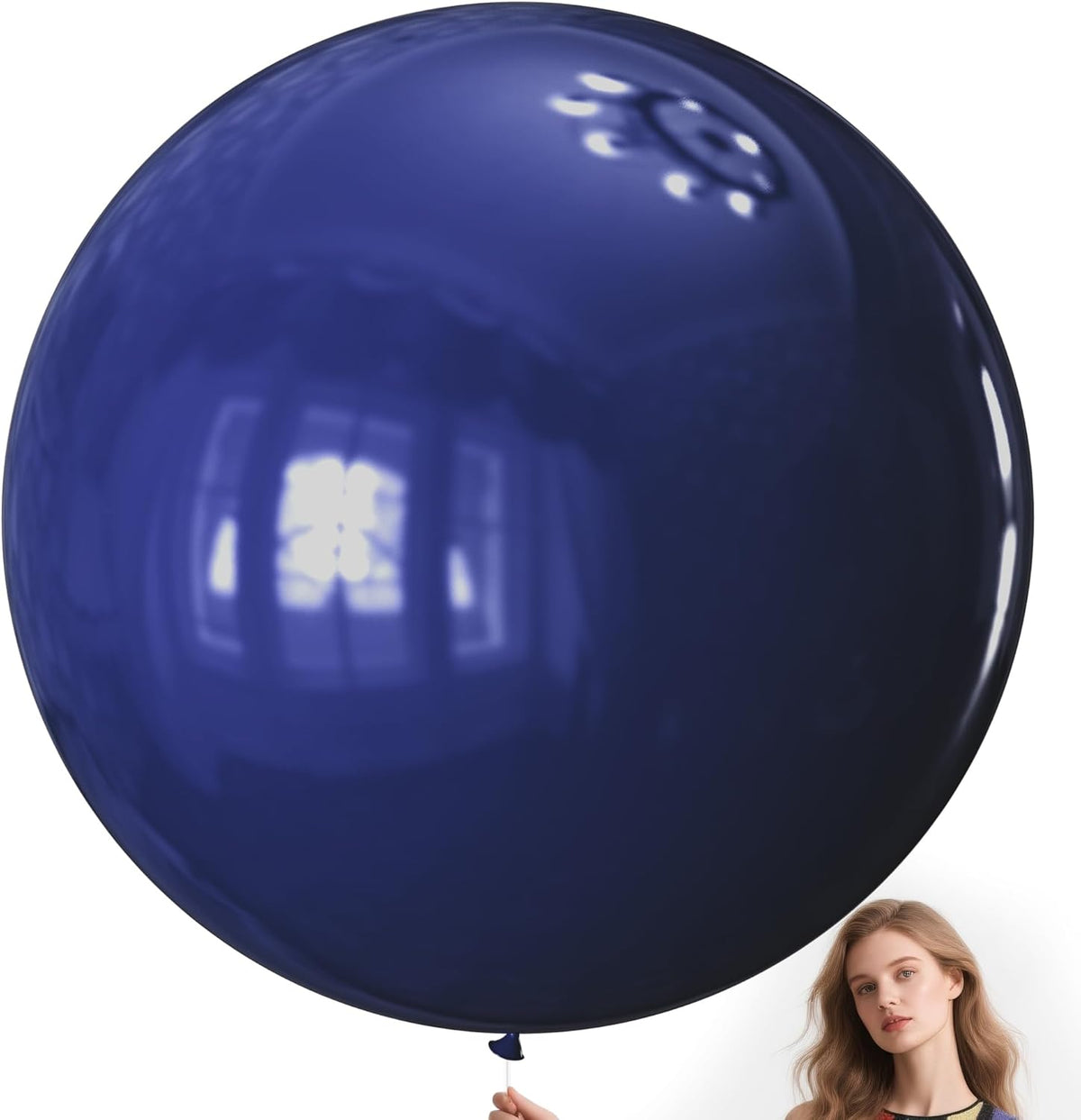 KAWKALSH Dark Blue Balloons 9pcs 36 Inch Extra Large Big Jumbo Giant Matte Navy Blue Latex Balloons