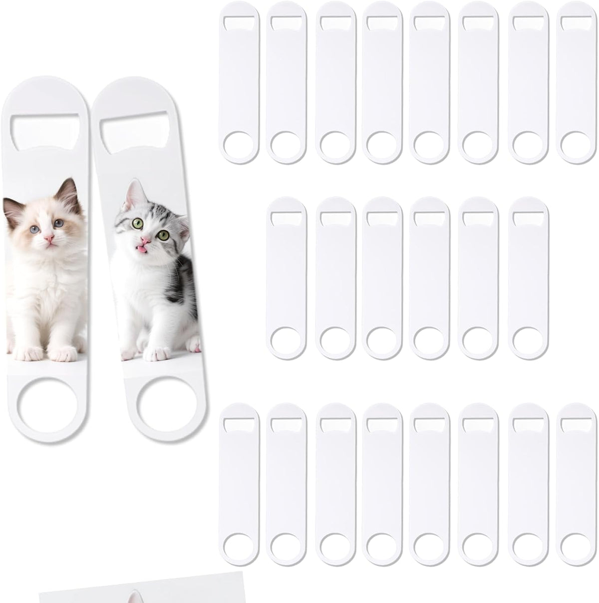 25 Pcs Sublimation Bottle Opener Personalized Blanks Flat Beer Bottle Opener Stainless Steel