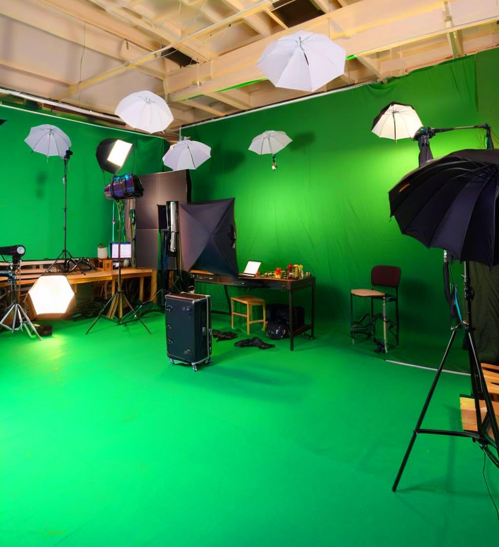 HEMMOTOP Green Screen Backdrop, 10 x 20 ft Large Chromakey Greenscreen Background Cloth for Live