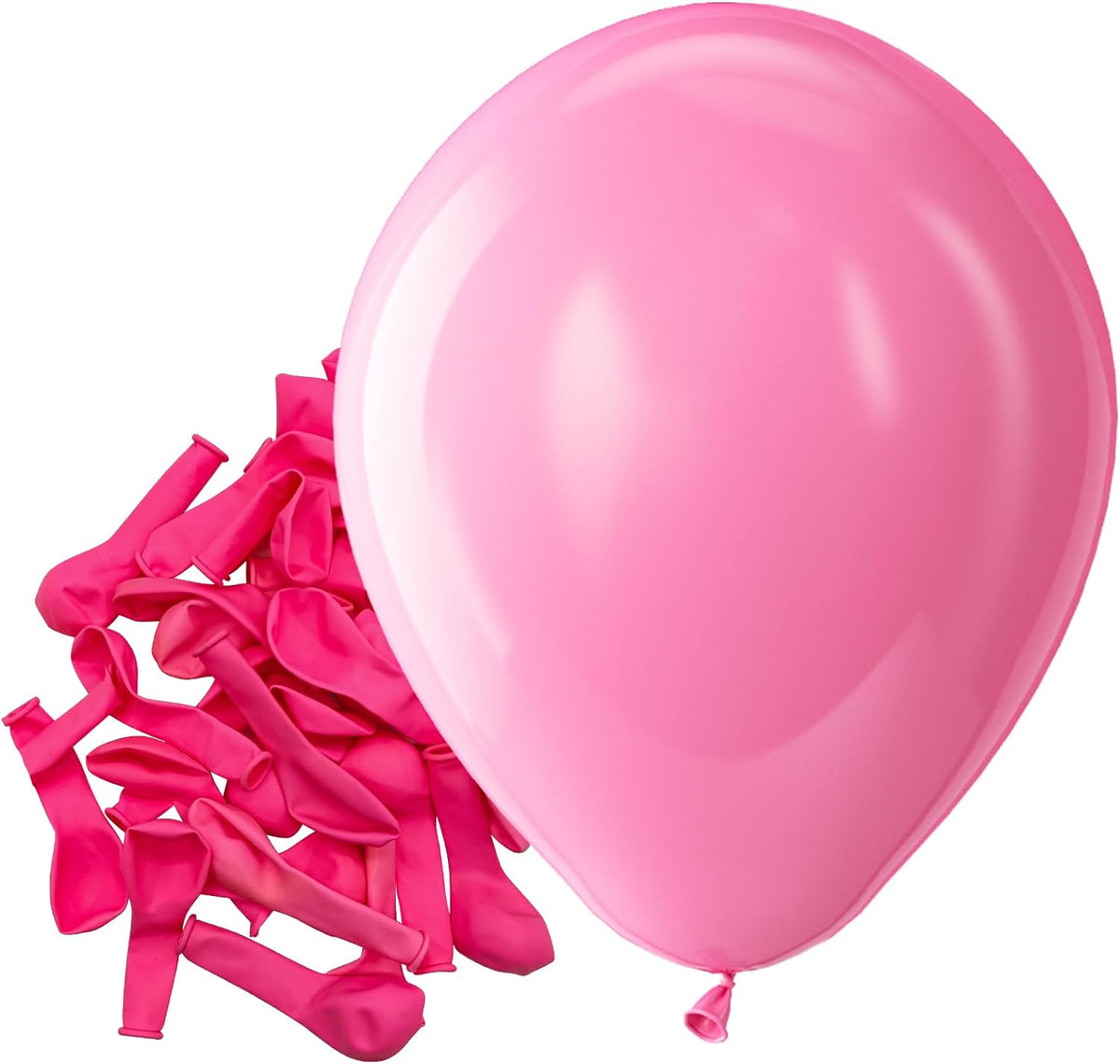 Bezente Pink Balloons Latex Party Balloons - 150 Pack 5 inch Matte Pink Helium Balloons for