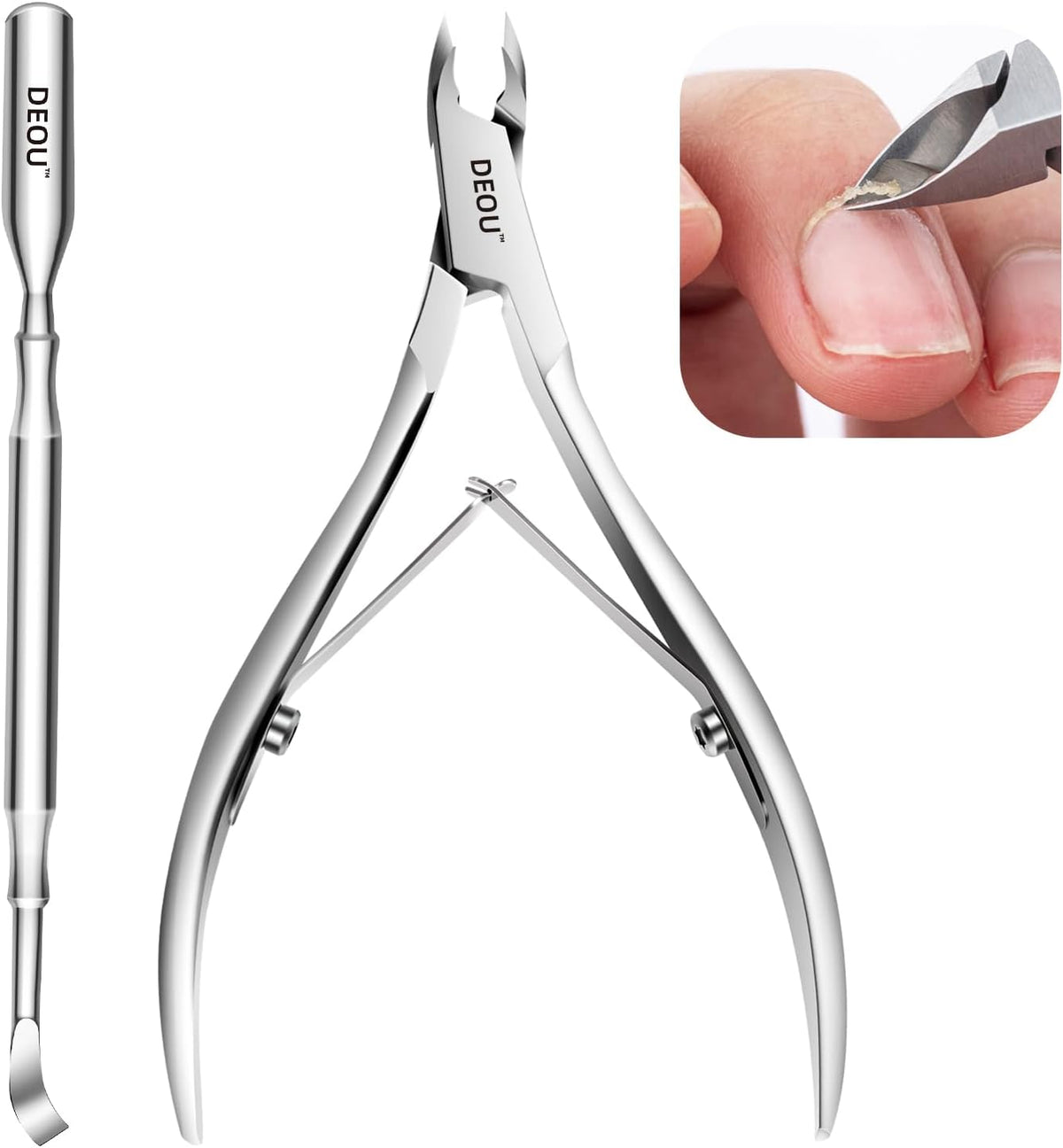 DEOU professional cuticle scissors, salon manicure tools, stainless steel eyelash trimmer