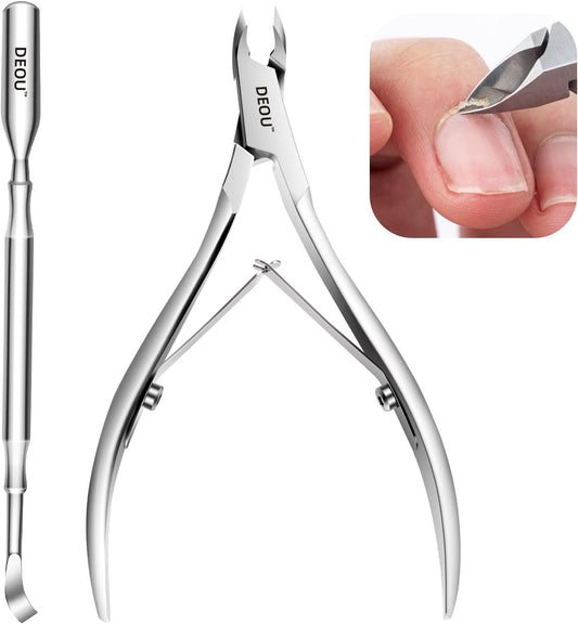 DEOU professional cuticle scissors, salon manicure tools, stainless steel eyelash trimmer