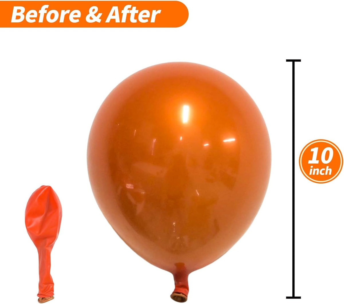 Chrome Orange Balloons, 50 PCS 10 Inch Double Stuffed Metallic Orange Balloons, Shiny Thick Chrome