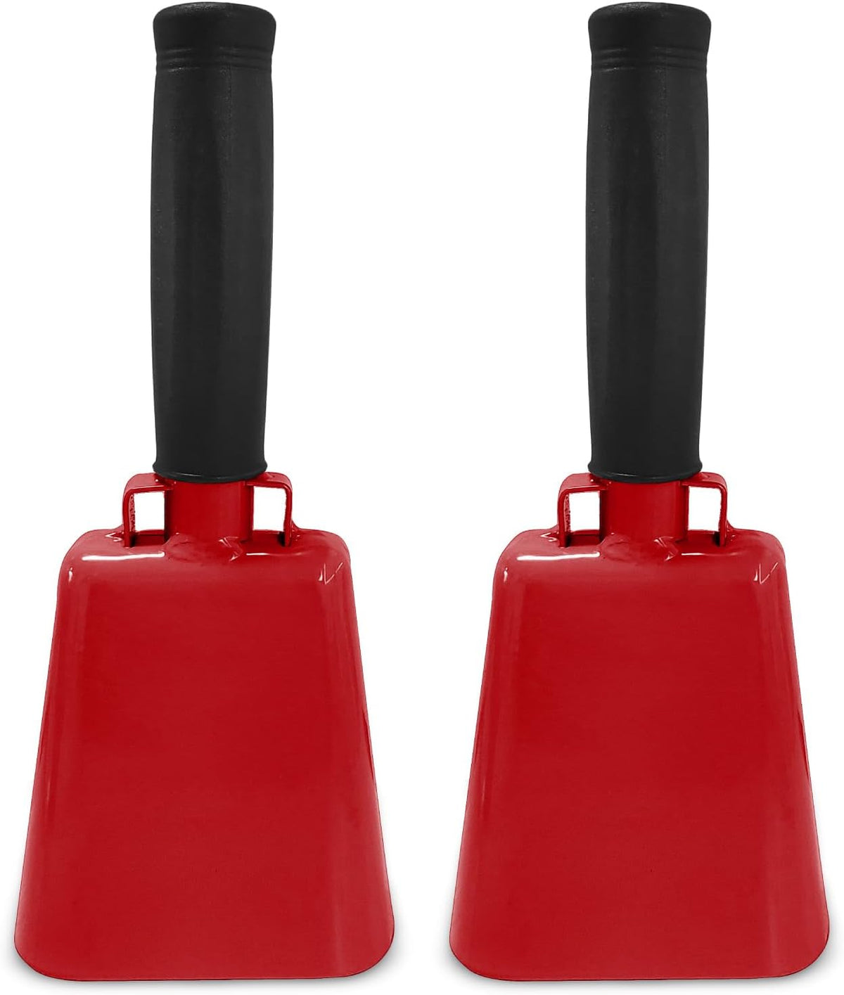 Deke Home - 2 Pack 7 Inch Steel Cowbells with Handle, Loud Noise Makers for Football, Sports