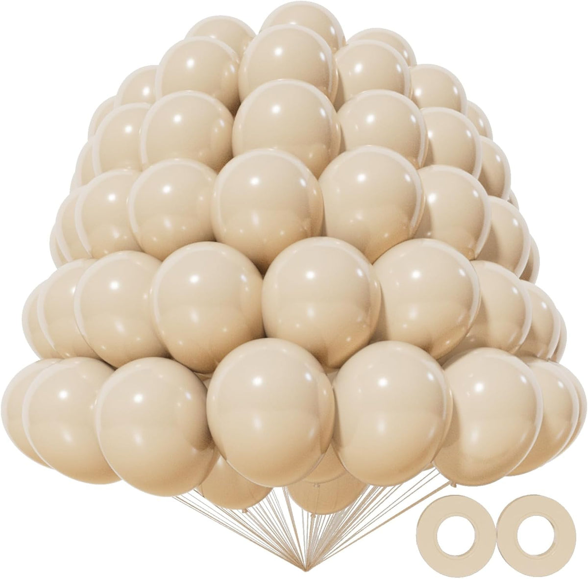 KAWKALSH 200pcs Sand White Balloons 5 Inch, Small Mini Latex Balloons for Party Birthday Baby